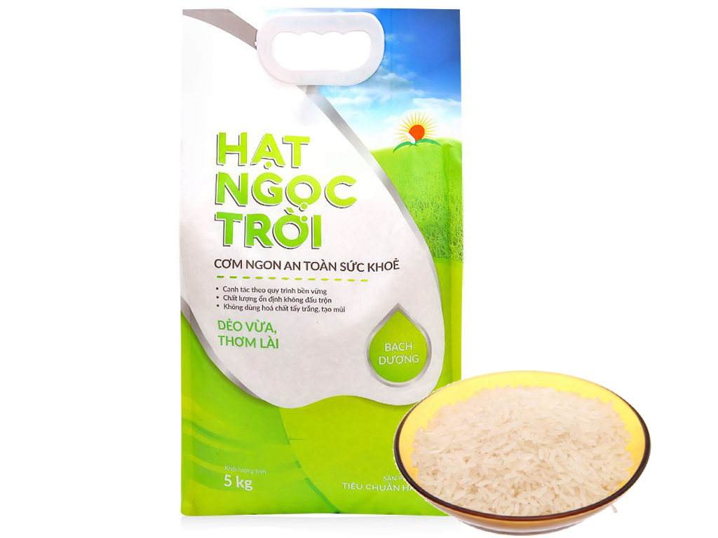 Gạo Hạt Ngọc Trời Bạch Dương túi 5kg 0